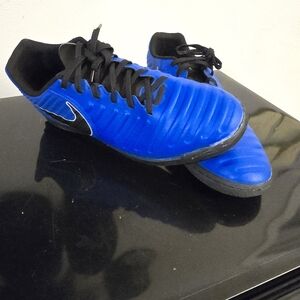 Nike Blue Indoor Soccer Shoes with Black Accents
